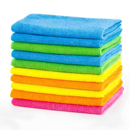 Kit 10 Panos Microfibra Flanela Multiuso Limpeza Automotivo Lavável Reutilizável