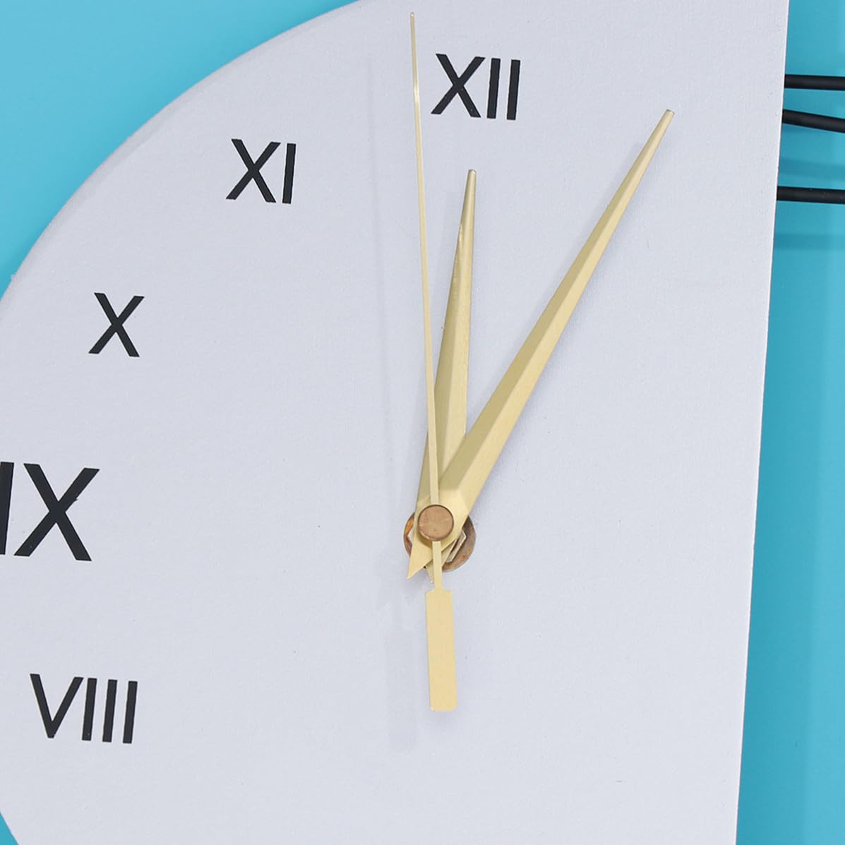 INOOMP Wanduhr aus Eisen und Holz mit Mond und Sonnenmotiv Kreative Moderne Geräuschlos ohne Tickgeräusche für Schlafzimmer und Wohnraumdekoration