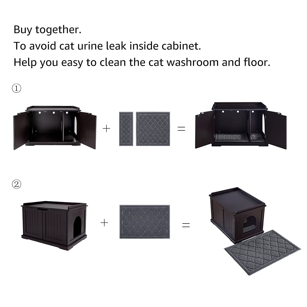 Unipaws Cat Litter Tray Furniture, Hidden Litter Box Enclosure Cover