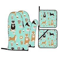 Amazon.co.jp: 鍋つかみ 4点セット シュナウザー かわいい犬 クック