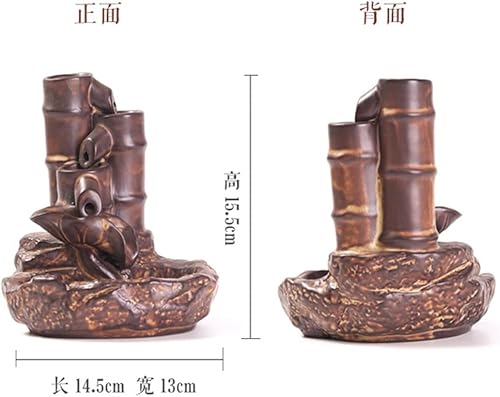 Miniatura 2 de CZDYUF - Quemador de incienso de madera de agarre adornos para quemador de incienso aromaterapia para el hogar incienso cerámica morada