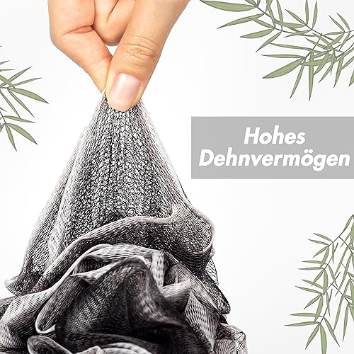 lampox - Badeschwamm [3er Pack] Duschschwamm, Peelinghandschuh, Badebürste, Peeling schwamm, Luffa schwamm, extra groß (Mix C)