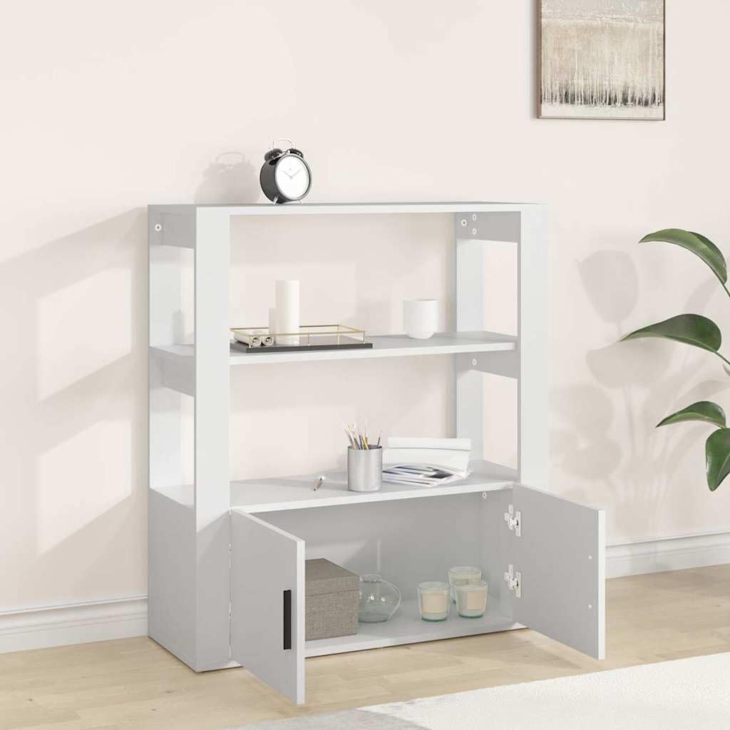 Credenza bianca, 80 x 30 x 90 cm, in legno