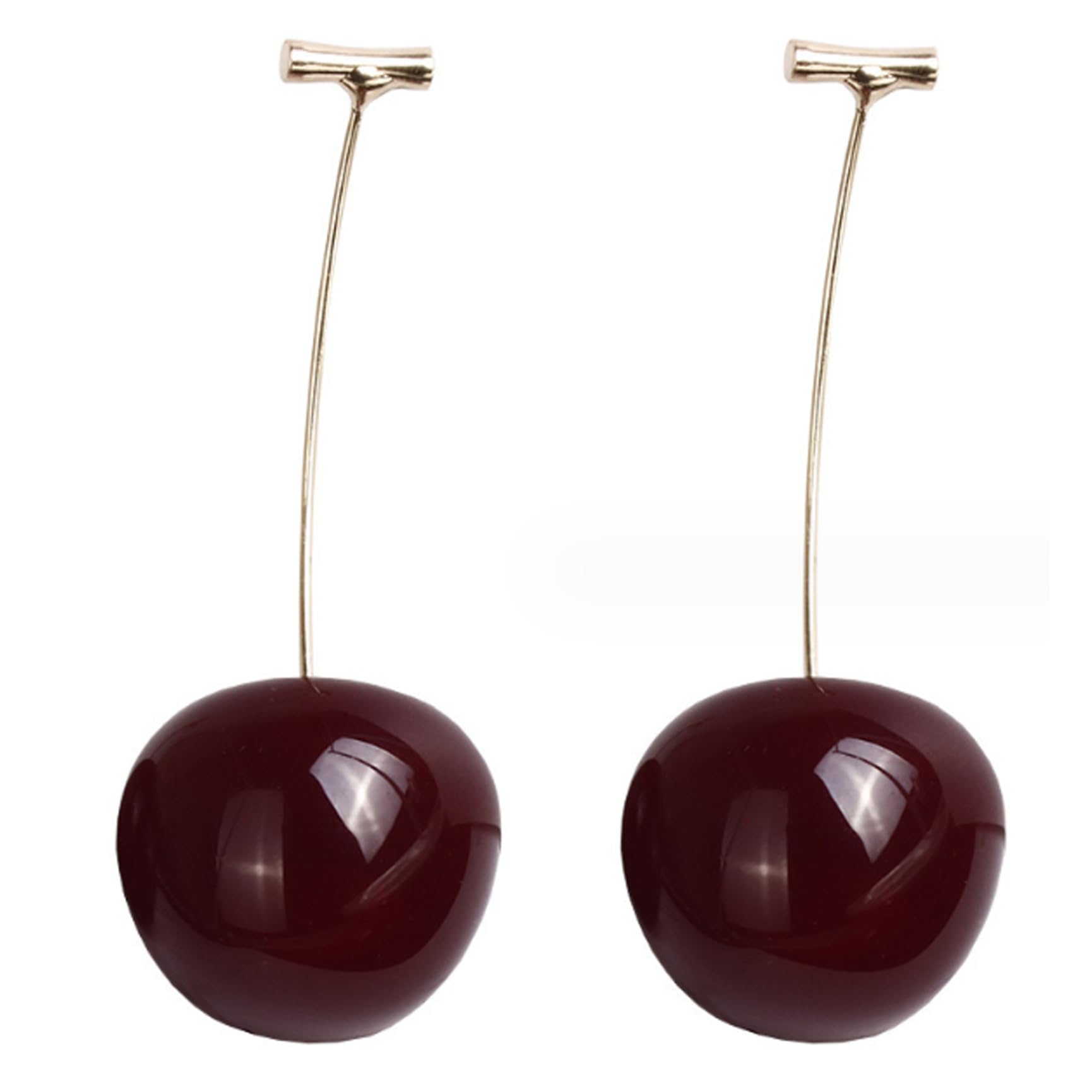 Cherry Earrings, 1 Pair Sweet and Lovely 3D Cherry Earrings Dangle, Fashion Funny Jewelry for Women and Girls Red