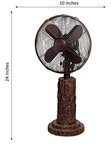 DecoBREEZE Oscillating Table Fan 3 Speed Air Circulator Fan, 10 In, Fir Bark
