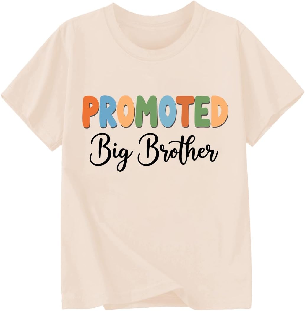 Biggest/Bigger/Big Brother Shirt for Toddler Boys Cotton Short Sleeve Tshirts Announcement Outfit 2-9 Years