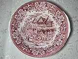 english ironstone geschirr English Ironstone Tableware Schale, English Ironstone Tableware, Keramik, Dekor im Landschaft Design, rot, handgraviert von W.N. Mellor, 24,5 cm