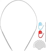 Vista 7 de Agujas de tejer circulares de acero inoxidable, tamaño 0, 16 pulgadas de longitud, aguja circular para proyectos hechos a mano, tejido de bricolaje