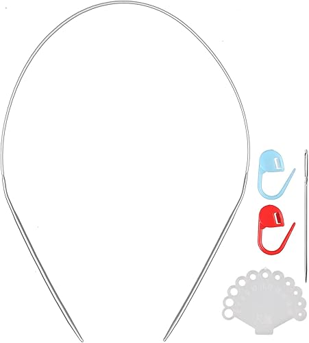 Agujas circulares de tejido de acero inoxidable, tamaño 4, 24 pulgadas de longitud, aguja circular para proyectos hechos a mano, tejido de