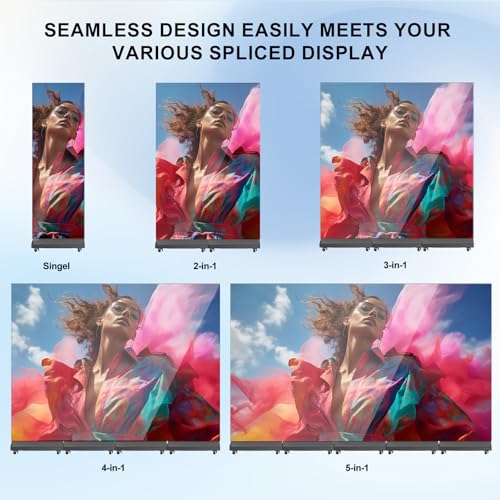 Image of 80 Inch LED Digital Signage Display with P1.86, LED Poster Screen Frameless Splicing, Advertising Display GOB LED Screen with Flight Case for Giant Commercial Events & Rentals (Black, 1 Unit)