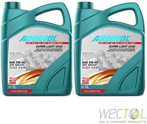 ADDINOL 2 x 5 (10) L Super Light 0540 5 W-40 Contract Dealer