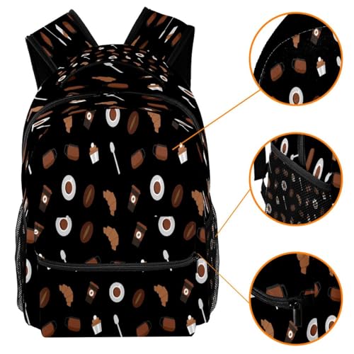 Sac à dos d'école café 40cm pour filles et garçons