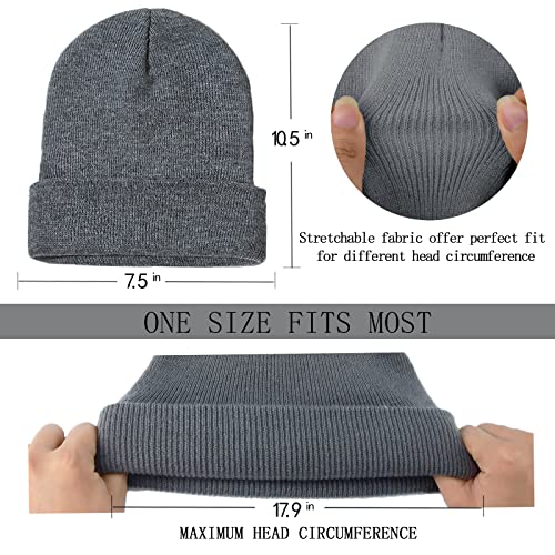 Image of ZOORON 1&2 Pack Beanie for Men Women Slouchy Beanie Hats Winter Knit Caps Soft Ski Hat Unisex