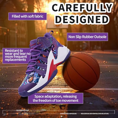 Mens Womens Basketball Shoes High Top Ultra-Light Fashion Anti Slip Streetball Master Breathable Outdoor Sneakers Cushioning Shoes for Fitness2