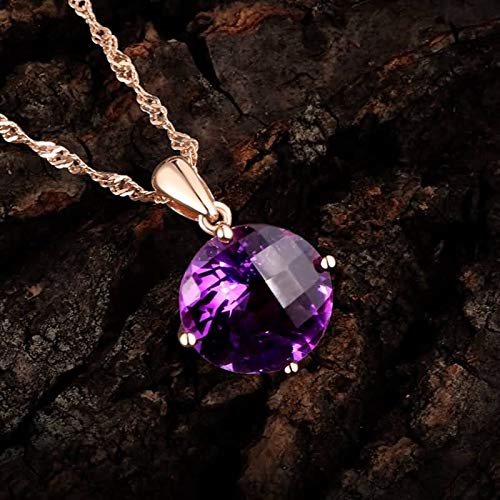 Collar de Oro Rosa 18K con Amatista 4.95ct