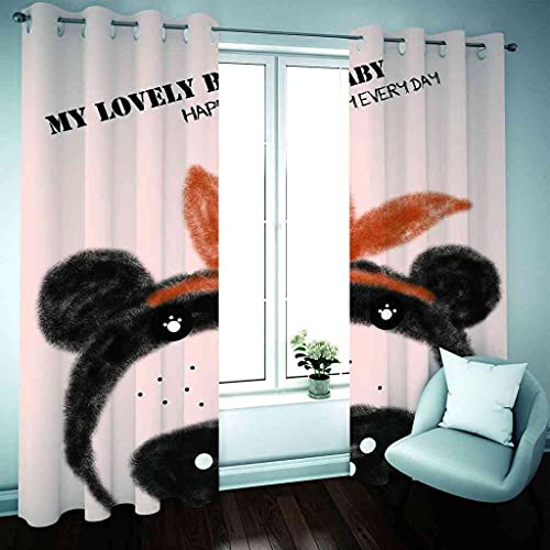 Rideaux occultants enfant 3D animal noir 200x214 cm - 3