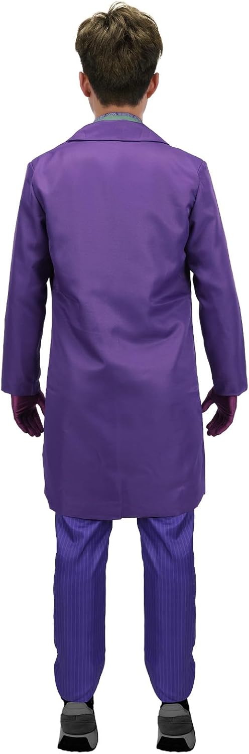 Men Clown Costume Gothic Purple Outfit Medieval Steampunk Tailcoat Jacket for Adults Halloween Cosplay