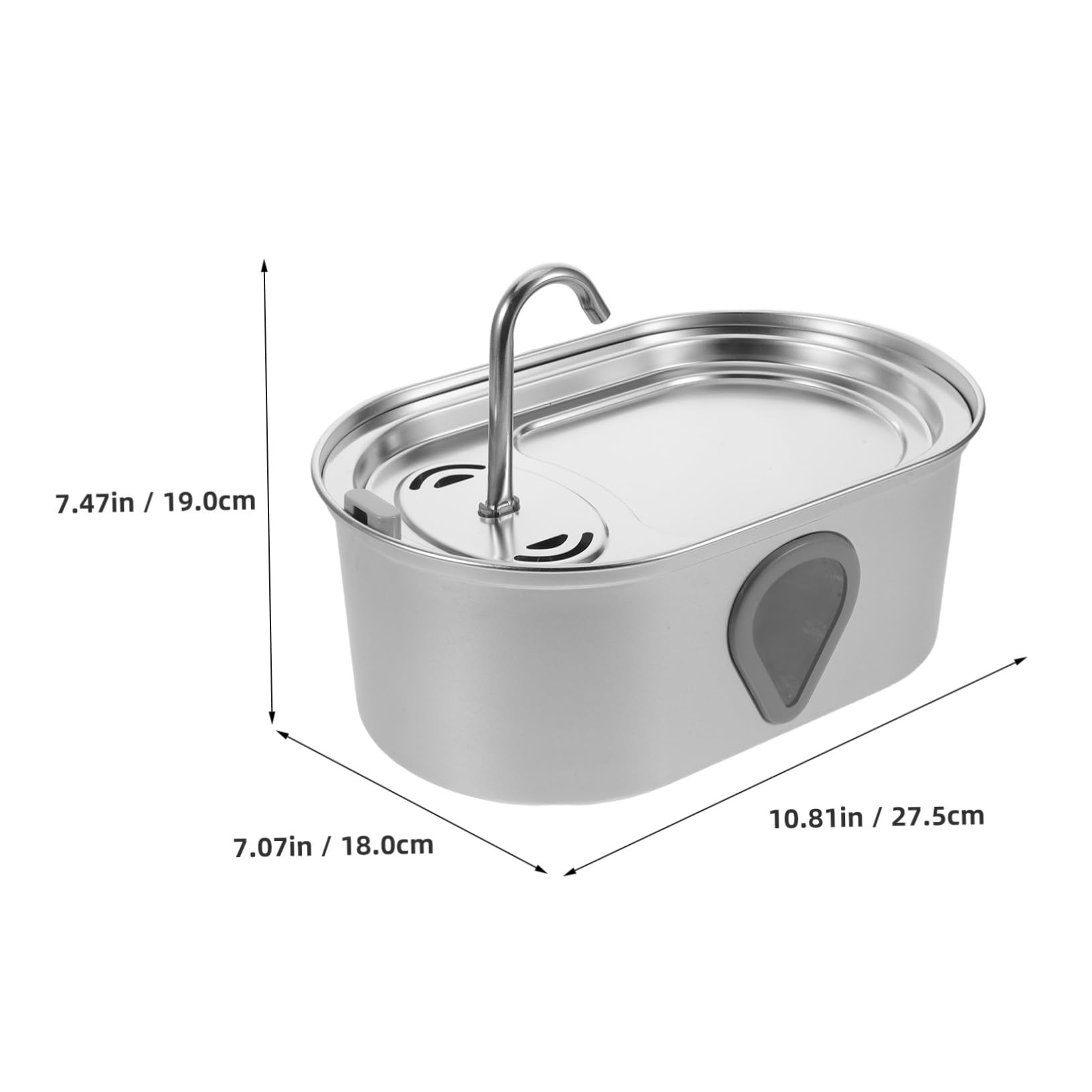 VANZACK Dispenser Acqua Automatico per Gatti Filtrazione Continua Funzionamento Silenzioso Acciaio Inox per Piccoli Animali Domestici Ricarica USB