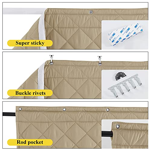 NICETOWN Thermal Insulated Door Curtain, 30"x82" Thick Draft Stopper with 3 Hanging Ways, Keep Warm in Winter, Easy Install for Doorway, Old House, Sliding Door, Taupe, 1 Panel — view 2