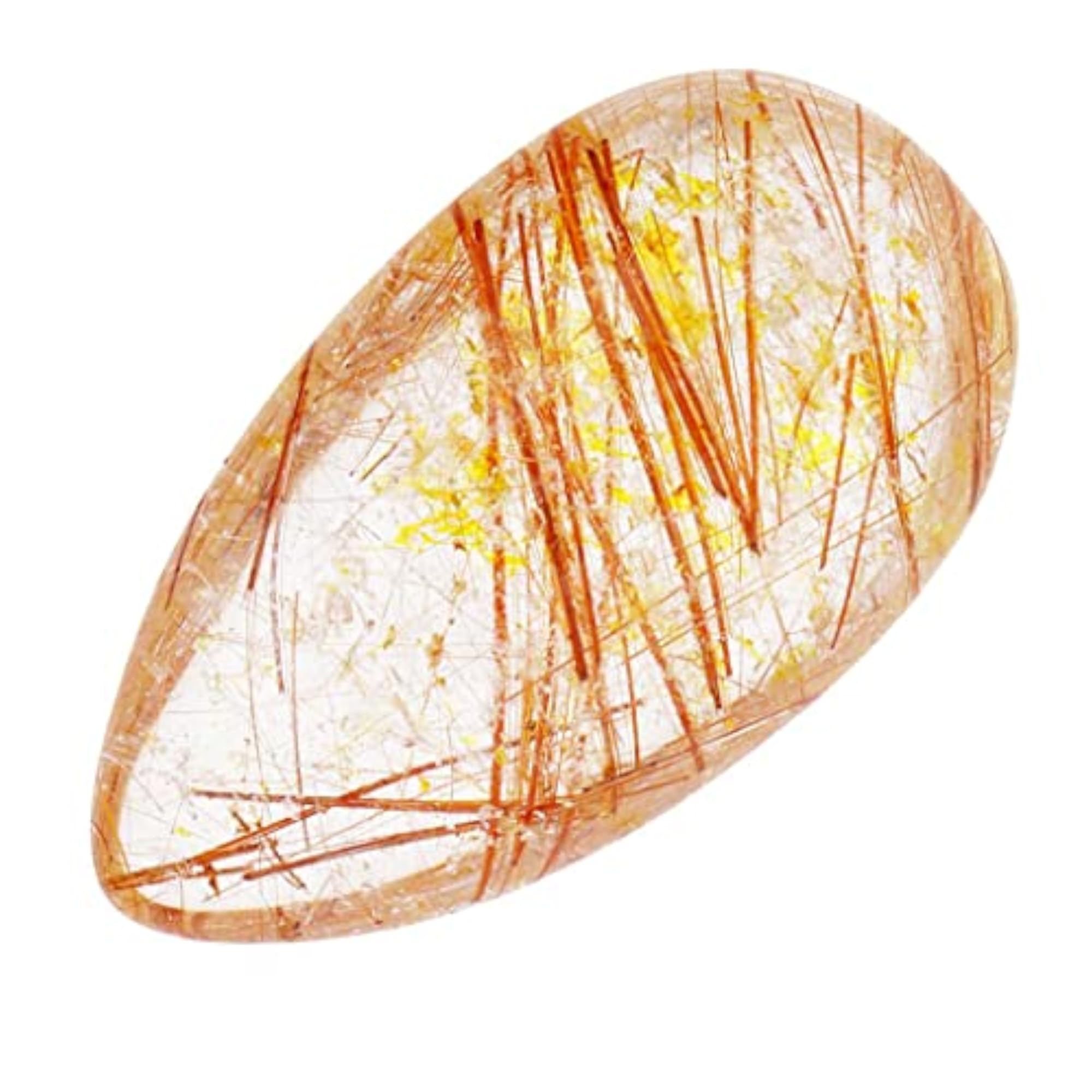 Natural Gold Rutilated Quartz Crystal Pendant for DIY Jewelry Making Gift