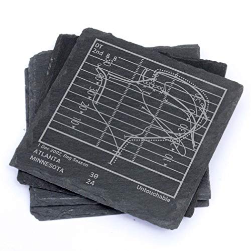 Greatest Falcons Plays: Slate Coasters (Set of 4) | Iconic Atlanta Football Moments | Unique Gift for Sports Fans