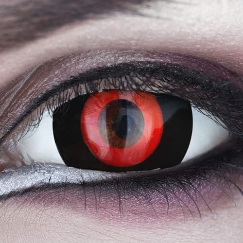 Farbige Mini Sclera Halloween Kontaktlinsen Blood Cell - 17mm MeralenS Horror Lenses inkl. Behälter - 1Paar (2 Stück)
