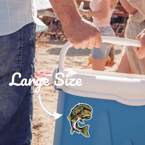 Image of Mullet Trout Stickers (2Pc) - Strong Adhesive Waterproof Trout Fishing Stickers and Decals - No Fade, Used for Window, Water Bottle, Laptop, Tumbler, Bumper, Boat, Cooler, Truck & Car