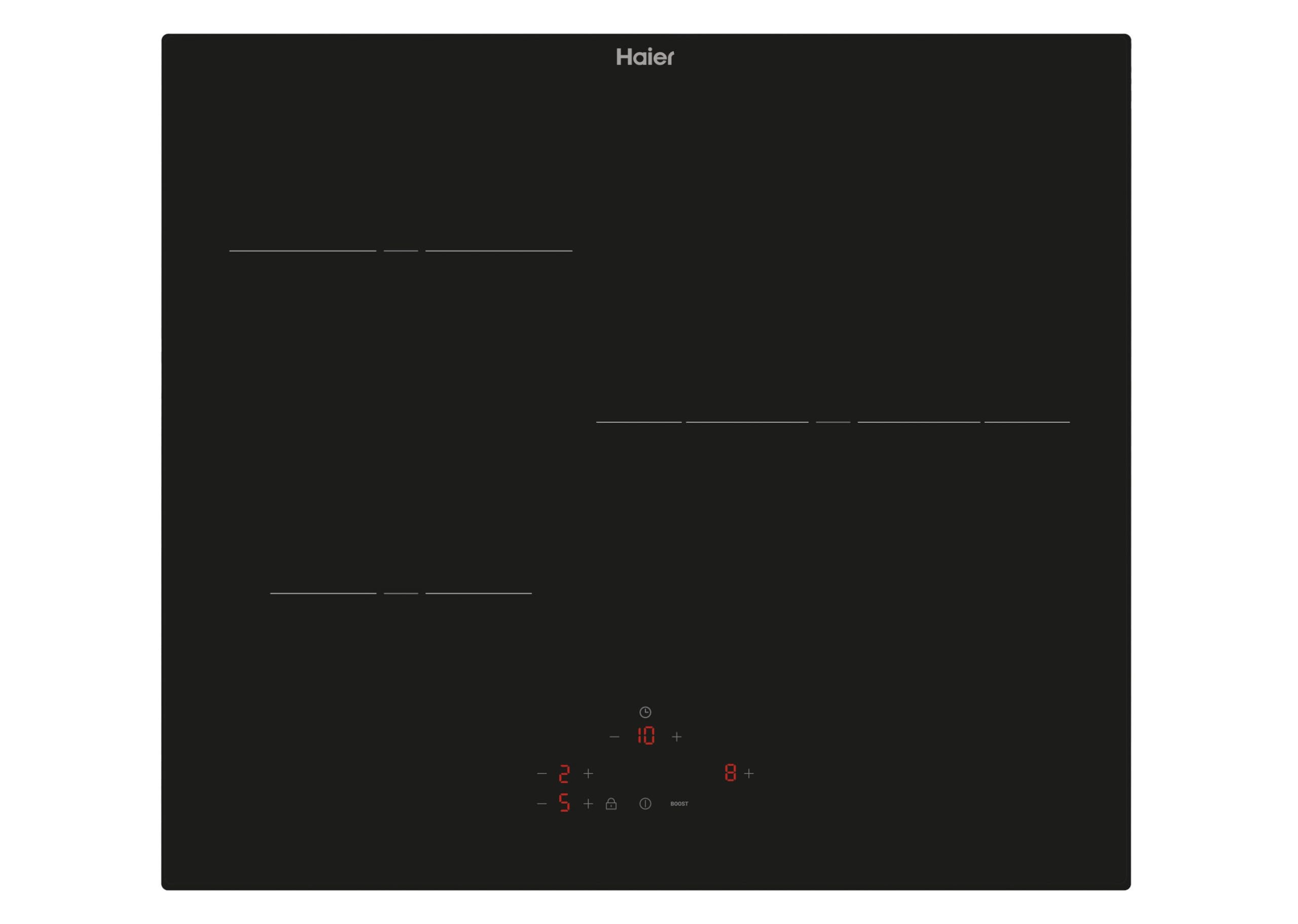 Haier Series 2 HAI633CD/E1 Induction Hob, 3 Cooking Zones, Width 60 cm, Independent Controls, Total Power 7.4kW, 9 Power Levels + Booster, Paella Pan 29 cm, Black