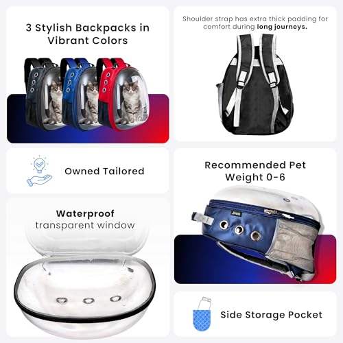 Image of Buraq Astronaut Lite Pet Carrier Backpack, Designed with Breathable Space, Ventilated Cat Bag, Comfortable Cat Carrier for Outdoor Use