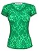 Tom's Ware Womens Elegant Short Sleeve Sheer Floral Lace Blouse