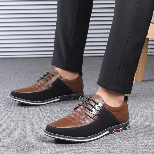 Fashion Style Men's Breathable Comfortable Business Lace Up Leisure Solid Color Leather Shoes All Shoes for Men4