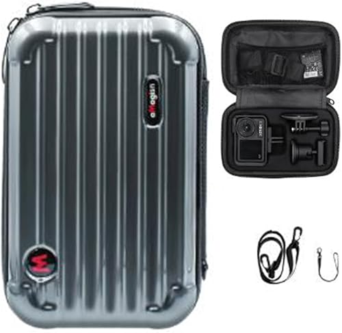 Coyktonty - Mini estuche de almacenamiento impermeable para DJI Action 4Osmo Action 3, bandeja interior extraíble, accesorios de acción 43 (gris)