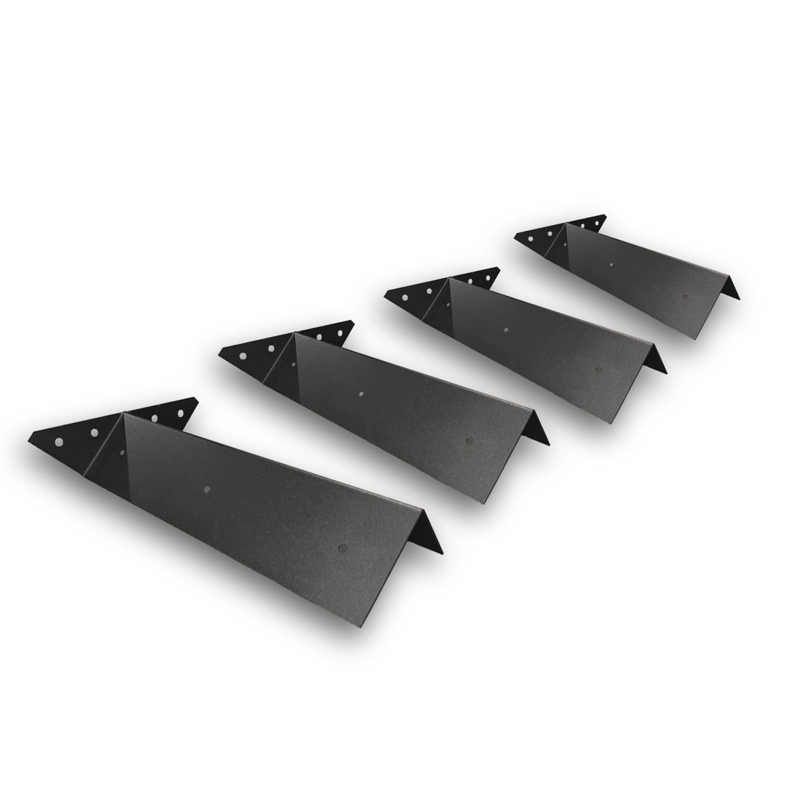 FenceEasy™ Arris Rail Fence Brackets – Textured Black Steel – 75mm x 75mm Rail Joiner for Timber & Concrete Posts – Pack of 1, 2 or 4 – UK Made (4)