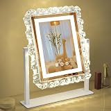 durup Lighted led Makeup Mirror Hollywood Mirror Vanity Makeup Mirror with Lights Smart Touch Control 3-Gear Dimable Light 360°Rotation (12in. White)