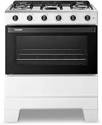 Fogão de Piso 5 Bocas Esmaltec F5ISB Ideal Pop | Mesa em Aço Inox, Acendimento Manual, Branco