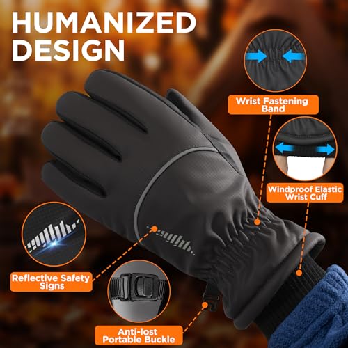 Image of rivmount Winter Gloves with Waterproof /Touchscreen /Warm, Thermal Snow Glove for Cold Weather Running, Ski, Cycling, Women Men