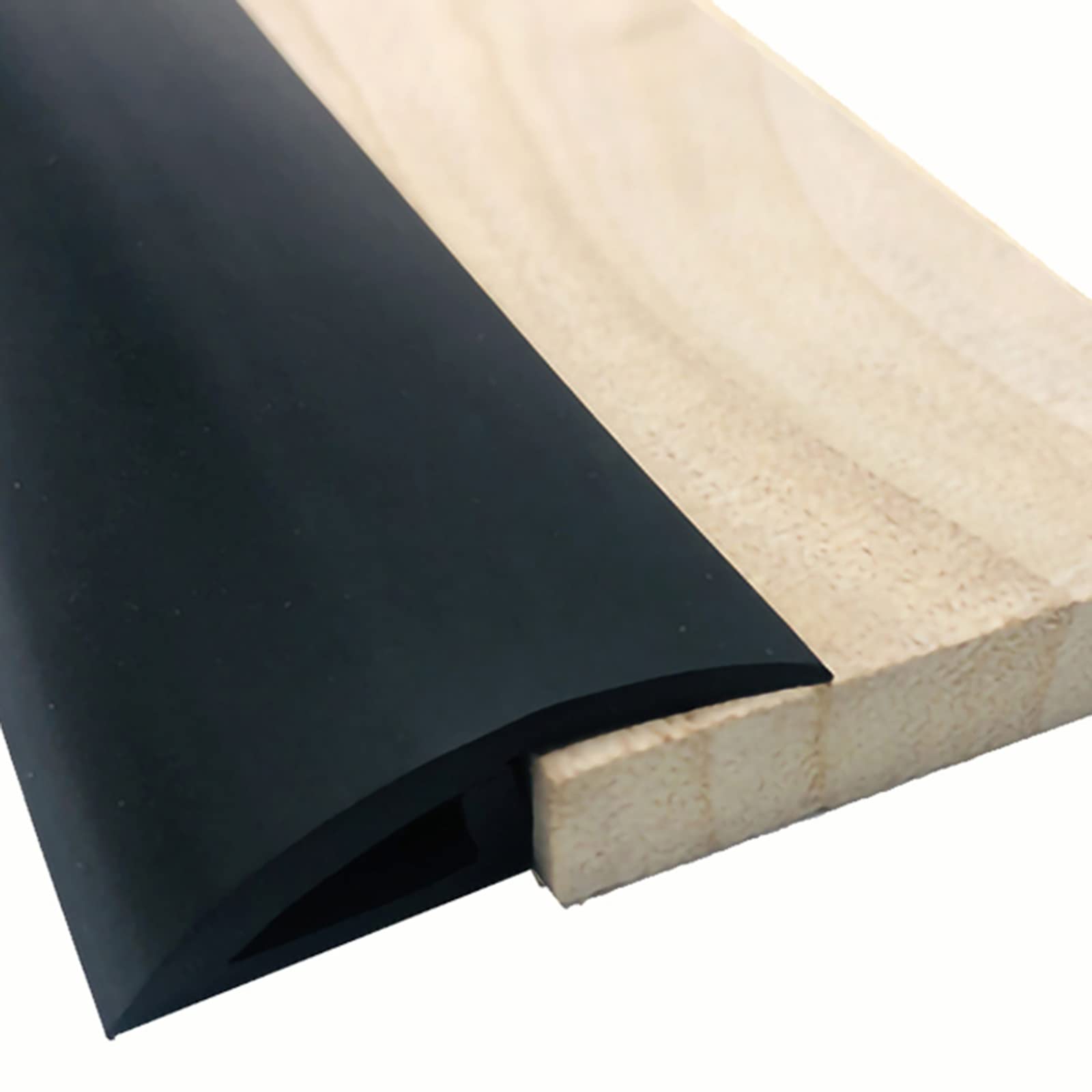 PVC Soft Carpet Edge Trim Strips,Self-Adhesive Floor Transition Strip for Wood to be Tiled/Carpet to be Tiled,Threshold Height Less Than 1cm(Black)