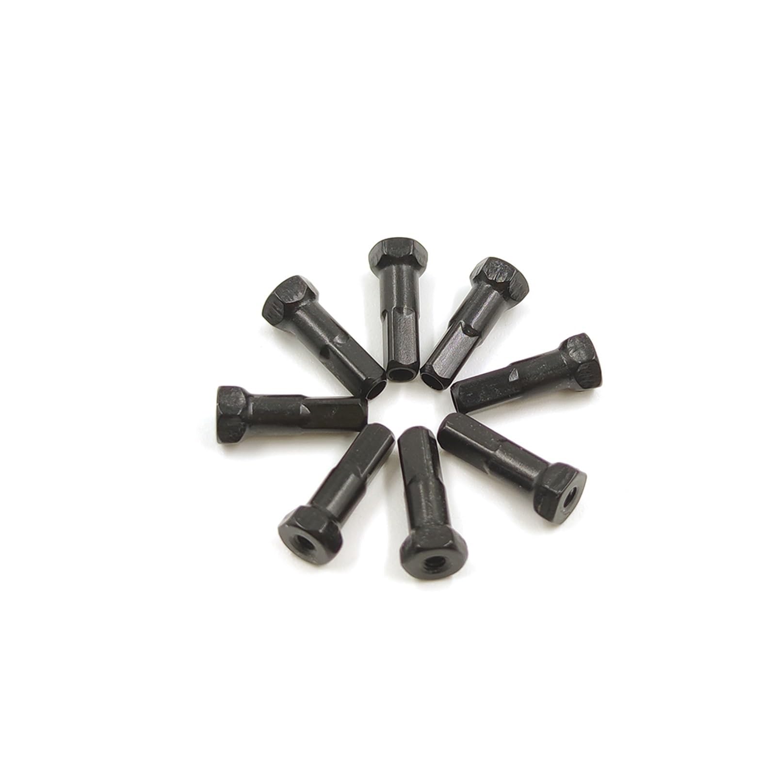 Sechskant-Speichennippel, 14 G, 14 mm, schwarze Aluminiumlegierung, Gewicht 0,35 g/Stück, Rennrad-Teile, 24 Stück