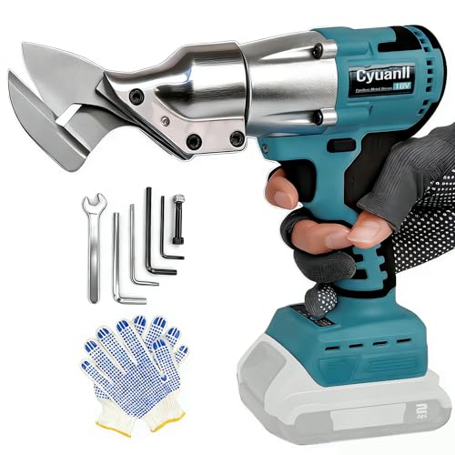 Image of Cordless Sheet Metal Cutter for Makita 18V Battery,14GA Electric Metal Shears, 360° Pivoting Head,400Nm Torque,Brushless Scissors for Stainless Steel,Carpet,Leather,Metal and Iron(Tool Only)