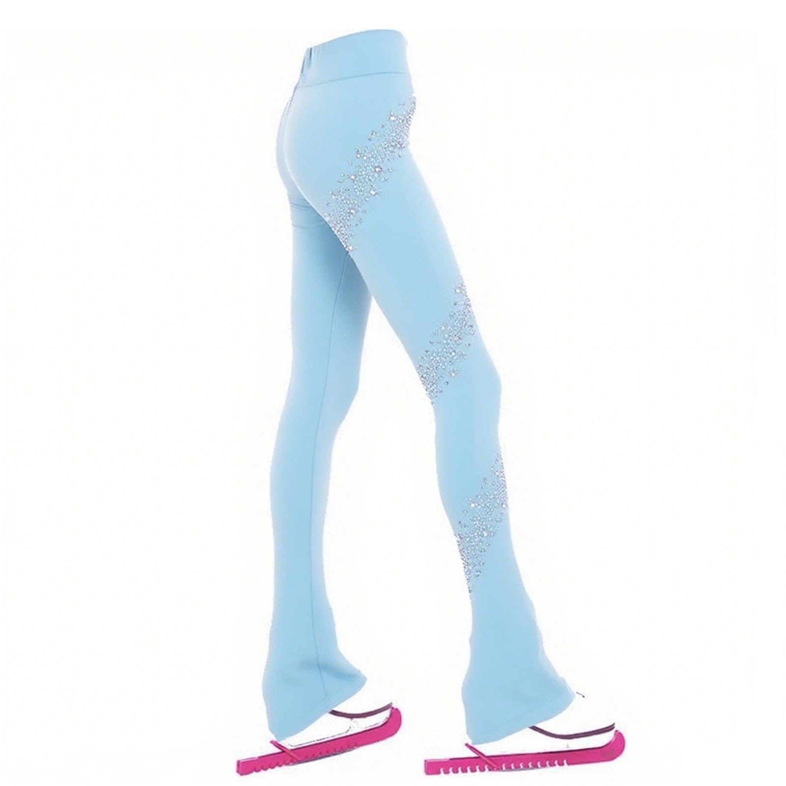 LIUHUO Pantalones Largos de Patinaje artístico para Mujeres y niñas, cálidos,