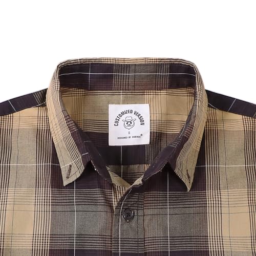 Image of Dubinik Mens Short Sleeve Button Down Shirts Soft Breathable Summer Vintage Regular Fit Lightweight Men's Casual Shirt