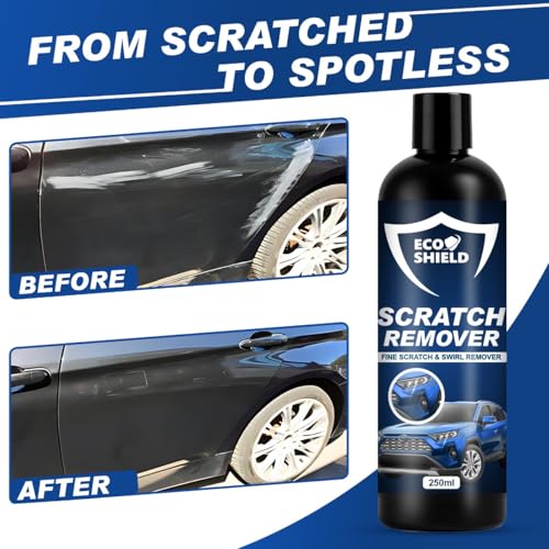 Image of EcoShield Car Scratch Removal 200ml With Microfiber Cloth | Safe For All Color Vehicle | Removes Minor To Mid Level Scratches & Swirl | Car Scratch Remover With Paint-Safe Formula | Rubbing Compound