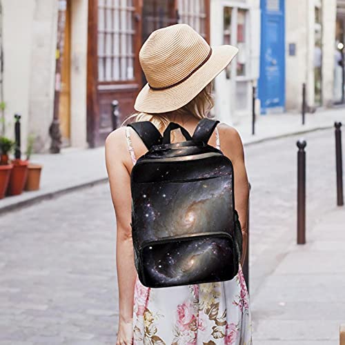Sac à dos décontracté imprimé galaxie avec compartiment ordinateur