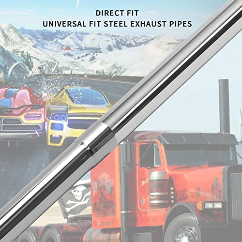 8Sc82 3 Inch Diy Custom Mandrel Exhaust Pipe Tube Pipe, 48 Inch Straight Pipe, 3'' Od Straight & Mandrel Bend Pipe(45/90/180 Degree) Kit,Industrial Pipes, T304 Stainless Steel, Universal Fit - 8Pcs #TOP6