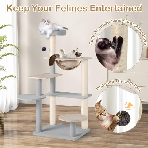 Tangkula Árbol para Gatos Moderno 44 pulgadas Multinivel miniatura 6