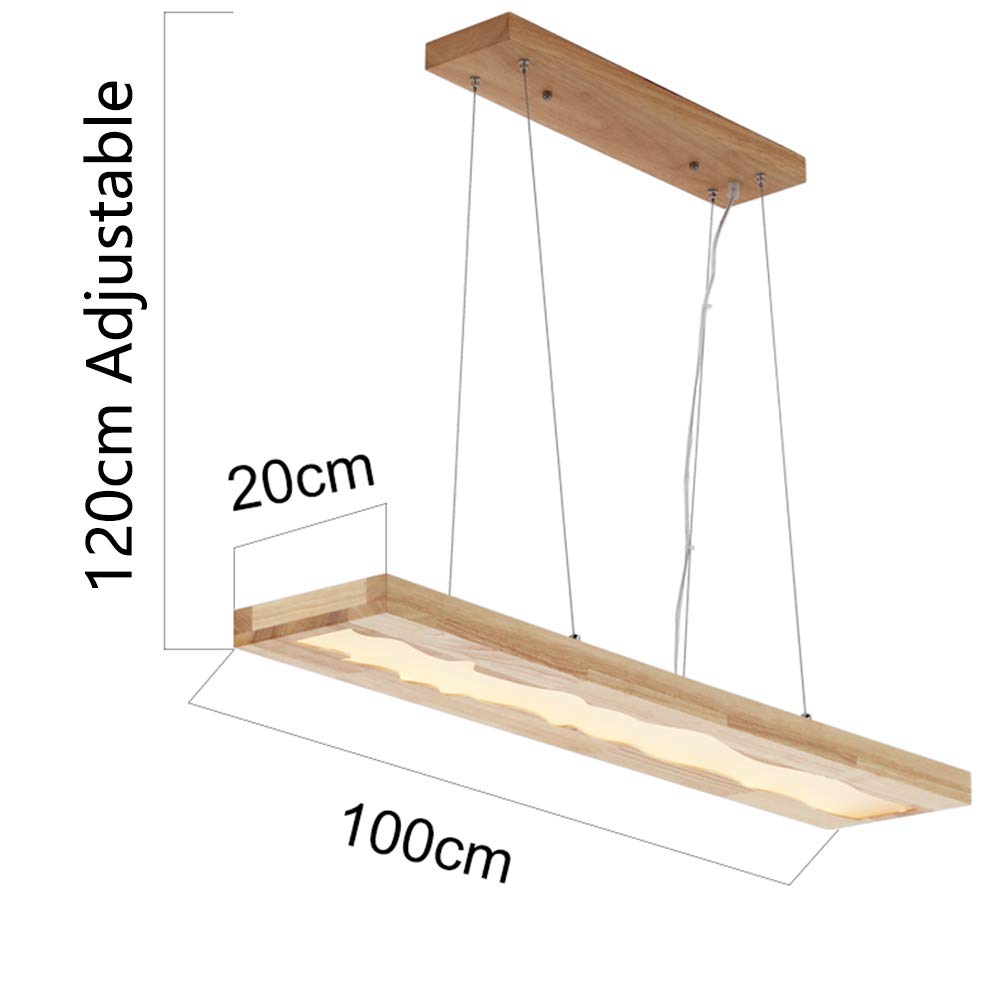 LED Hängelampe Esstisch Pendelleuchte Holz Rustikal Dimmbar 3000K-6000K Pendellampe Einfachheit Höhenverstellbar Hängeleuchte Esszimmer Kronleuchter Harz Wohnzimmer Arbeitszimmer Küche 36W,Platz
