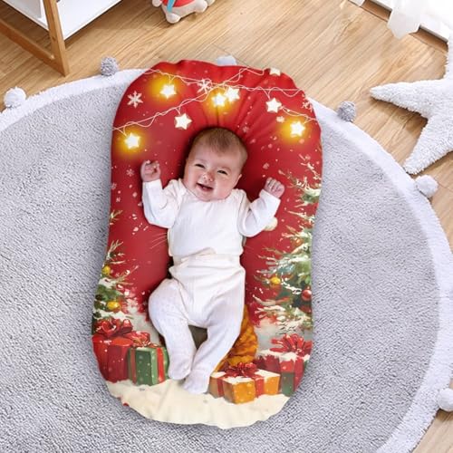 Image of ZOUTAIRONG Christmas Cat Bassinet Sheet Stretchy Bassinet Sheets Bassinet Crib Sheets Set Fitted for Baby Boy and Girl Comfort Fitted for Oval