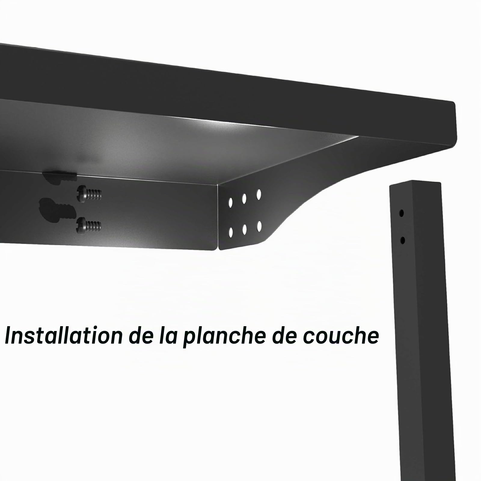 Organisateur de Bureau à Pince de 16 Pouces, Étagère de Table à 2 Niveaux Au-Dessus ou en Dessous pour Les Accessoires de Bureau, etc, Etagere Cuisine, Noir