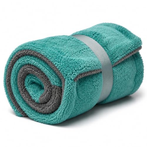 AM SAFE-X Microfiber Cleaning Cloth 1200 GSM 40x60cm Aqua Blue & Grey - Image 2