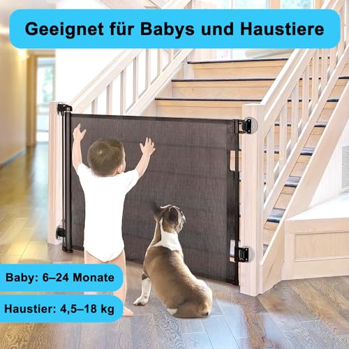 Wodondog 150cm Treppenschutzgitter ohne Bohren Zubehör, Türschutzgitter Ausziehbar Zubehör für Ruhhy/Hawthyhome 140cm/180cm Eyeleaf 140cm 150cm 200cm Türschutzgitter
